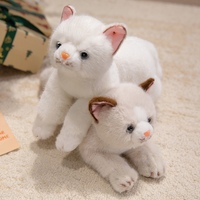 Vente chaude 38cm réaliste couché chaton peluches poupée couleur unie simulé chat jouets en peluche pour enfants rempli PP coton