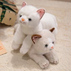 Venta caliente 38cm realista mintiendo <span class=keywords><strong>gatito</strong></span> peluches muñeca color sólido gato simulado juguetes de peluche para niños relleno de algodón PP - Product Image 5