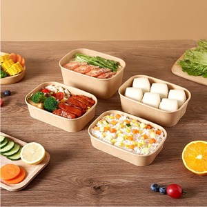 Vorrätige Biologisch Abbaubare Wasserdichte Einweg-Kraftpapier-<span class=keywords><strong>Box</strong></span> Matt für Takeout Fast Food Picknick Camping Faltbar Umweltfreundlich - Product Image 6