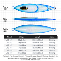 MAXSEN Jigging Baru 80g-250g Umpan Logam Bercahaya Luminous, Cepat Tenggelam, Umpan Keras Lambat untuk Memancing Tuna