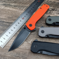 Couteaux de poche pliants D2, lame Drop Point, manche en fibre de nylon, couteaux utilitaires tactiques de survie pour le camping en plein air, la chasse et la survie, outils EDC