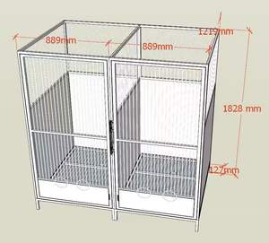Vente en gros grande <span class=keywords><strong>cage</strong></span> de rangement lourde et personnalisée grande <span class=keywords><strong>cage</strong></span> pour chien en acier inoxydable avec motif animal - Product Image 1