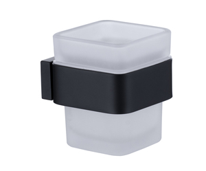 Accessoires de salle de bain Étagère à serviettes simple <span class=keywords><strong>murale</strong></span> en acier inoxydable noir mat avec <span class=keywords><strong>verre</strong></span> - Product Image 6