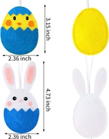 Ensemble d'ornements suspendus en feutre en forme d'œuf, lapin, poussin de pâques, décoration de la maison, 12 pièces