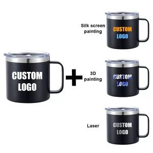 Ventes chaudes 12oz 14oz 16oz 24oz Tasse en acier inoxydable à double paroi isolée sous vide Tasse à café de voyage personnalisée avec poignée - Product Image 3