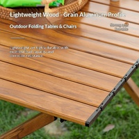 Table pliante double couche en alliage d'aluminium, portable, pour le camping en plein air, de forme rectangulaire, mobilier d'extérieur