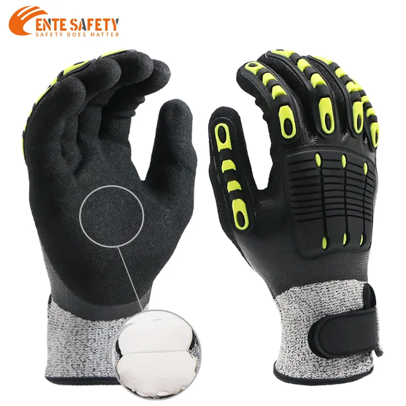 ENTE SAFETY TPR protection résistante aux coupures coupe injectée 5 gants de sécurité minière guantes CE EN388 4X43DP