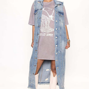 Giacche 2025 donna blu jeans jeans giacca a vento da donna <span class=keywords><strong>Trench</strong></span> cappotto lungo da donna - Product Image 1