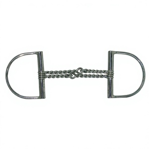 บิตม้าแบบ D-Ring ขัดเงา พร้อมปากม้าแบบลวดบิดคู่ สำหรับสัตวแพทย์ ขี่ม้า และฝึกม้า - Product Image 1