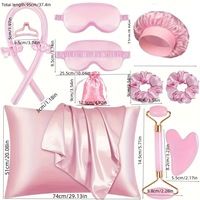 Ensemble cadeau de 13 pièces : Bigoudis sans chaleur en satin, taie d'oreiller en soie, bonnet de nuit, masque pour les yeux, kit de soins capillaires OEM ODM