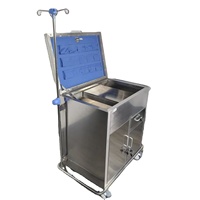 Carrito Médico Multifuncional Moderno de Acero Inoxidable, Carrito de Enfermería para Hospital, Poste para Suero Intravenoso, Cajones con Cerradura, Gabinete con 4 Ruedas