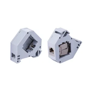 Kabinet jaringan tipe baru diterapkan Din Rail Rj45 Holder untuk Keystone Module Din Rail Mount Holder Outlet