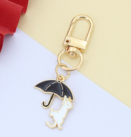 Porte-clés Chat Parapluie, Adorable Porte-clés Chaton, Breloque Patte de Chat pour Sac, Cadeau
