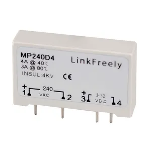 MP240D4 4A/240VAC Output Mini SSR Solid State Relay PCB 4 Pins 1-Phase Zero Switching 3V 5V 12V 24V 32V DC Voltage Control Relay