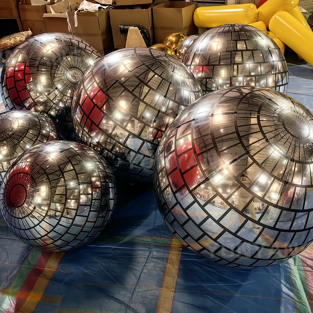 Festival Themafeest Benodigdheden Spiegelkleur 22 Inch Reflecterende 4d Folie Ballonnen Metallic Party Disco Ball Ballonnen