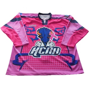 커스텀 프로 여성 카모 & 블루 Reversible 승화 아이스 하키 저지 최소 - Product Image 1