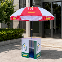 Table de promotion portable en aluminium pour usine, comptoir de présentation en PP, stand de marketing avec parapluie