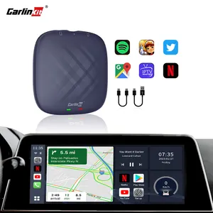 مشغل سيارة Carlinkit TBOX للسيارة بنظام أندرويد 13 64 جيجابايت واجهة وسائط متعددة فيديو لاسلكي أندرويد صندوق ذكي صندوق ai