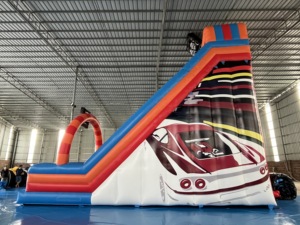 Tobogán Inflable <span class=keywords><strong>de</strong></span> PVC <span class=keywords><strong>de</strong></span> Grado Comercial, Económico, con Diseño <span class=keywords><strong>de</strong></span> Unicornio y Autos, Castillo Hinchable con Tobogán para Niños, Interior/Exterior - Product Image 3