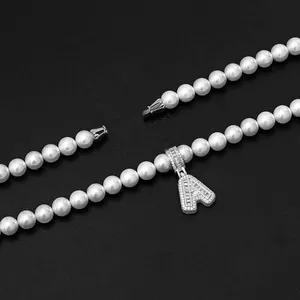 GZYS JEWELRY Wholesale 8MM Pearl Bead Necklace Hip Hop Jewellery uk for Men and Women Necklace