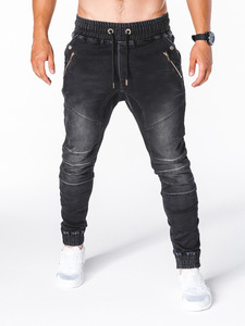 2025 printemps populaire européen et américain hommes sport jeans décontractés taille moyenne maigre cravate botte coupe Stonewashed Denim - Product Image 5
