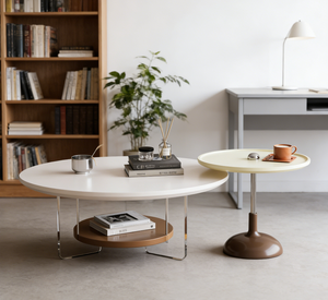 Juego de <span class=keywords><strong>Mesa</strong></span> de Centro Moderno de 2 Piezas, Ahorra Espacio, Duradero y Ecológico, con Tapa de Acrílico, Patas y Estante de Almacenamiento, Muebles para Sala de Estar - Product Image 1