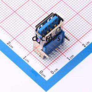 HC-USB3.0-L168-ZJ <b>USB</b> <b>Connector</b> Bent Lead Through Hole <b>Connector</b> Type-A <b>USB</b> 3.0 Female Right Angle Insert - Product Image 1