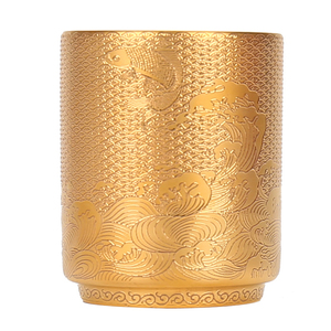 Tasse à whisky en céramique dorée de haute qualité, peinte à la main, de marque Heraeus Allemagne, avec logo personnalisé, pour café ou thé. - Product Image 3