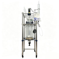 Chaudière de réaction en verre à double paroi de 20 L en borosilicate de haute qualité, personnalisée pour laboratoire, avec système de chauffage et de refroidissement à circulation motorisée