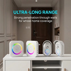 <span class=keywords><strong>Timbre</strong></span> Inalámbrico Inteligente con Anillo <span class=keywords><strong>de</strong></span> Luz RGB, Sensor <span class=keywords><strong>de</strong></span> Movimiento por Ondas, Sin Contacto, con Luz Nocturna para el Hogar - Product Image 5