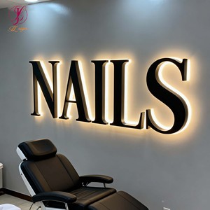 Letrero Luminoso Chino Retroiluminado <span class=keywords><strong>con</strong></span> <span class=keywords><strong>Letras</strong></span> LED 3D, Fabricante de Letreros LED 3D para Exteriores, Logotipo Personalizado para Spa, Salón de <span class=keywords><strong>Uñas</strong></span>, Tienda, Negocio - Product Image 1