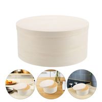 Boîte ronde en bois personnalisée, écologique, jetable, pour gâteaux, desserts, cadeaux, contenants alimentaires avec couvercle