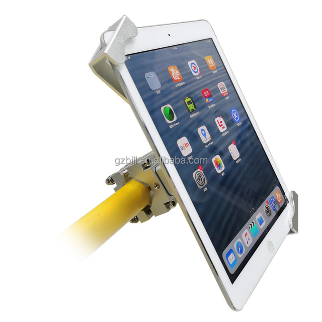 Tablet Pipe Mount Support with Security Lock Holder for Shopping Trolley for ipad Air Pro 11/10.9/10.5/10.2/9.7/8.3/13/12.9 Inch