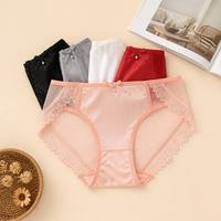 Culottes de bikini sexy pour adolescentes, en dentelle avec nœud, taille mi-haute, sans couture, respirantes, 80% nylon 20% élasthanne, 5 couleurs
