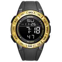 Montre de luxe sportive pour homme, modèle 1508, mouvement à quartz japonais, affichage numérique analogique, LED lumineuse, étanche 50 bars
