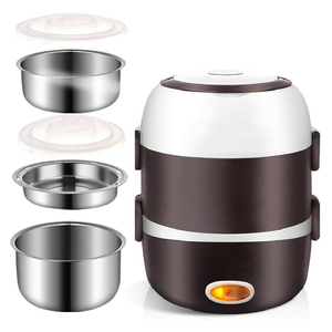 Boîte à lunch électrique à double couche en acier inoxydable pour la cuisson des aliments - Product Image 1