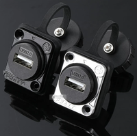 Conector Circular USB Tipo-A de GIET Lshitech para Montaje en Panel PCB, Resistente al Agua, con Enchufe de Extensión USB para Conectividad USB