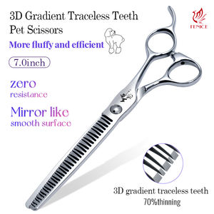 Fenice VG10 acier 7 pouces 3D <span class=keywords><strong>dégradé</strong></span> dents sans trace <span class=keywords><strong>ciseaux</strong></span> de toilettage <span class=keywords><strong>pour</strong></span> animaux de compagnie chien toilettage Chunker <span class=keywords><strong>ciseaux</strong></span> amincissement 70% - Product Image 2
