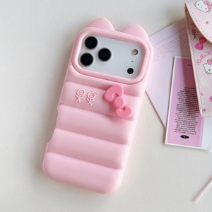 เคสโทรศัพท์ซิลิโคนรูปโบว์น่ารัก Senyork 3D สำหรับเด็กผู้หญิง รุ่น iPhone 17 16 Pro Max 15 14 13  วัสดุยางนิ่ม ป้องกันการกระแทก - Product Image 4