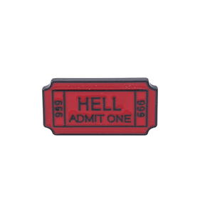 Novedades Boleto <span class=keywords><strong>de</strong></span> ida al infierno "Hell Admit One 666" Broche Insignia Denim Jeans Pin <span class=keywords><strong>de</strong></span> solapa Broche gótico fresco - Product Image 6