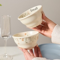 Nouvelle collection 2026 : Vaisselle en céramique, série Fleur de Jade, motif végétal sous glaçure, compatible micro-ondes, ensemble bol et assiette pour l'inauguration de la maison