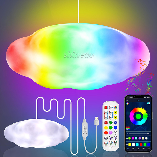 3D Big Cloud Lighting Light Smart Remote APP Cloud Light for Bedroom Home Decorations Atmosphere Lamp
