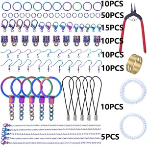 Mix Box Kits Alloy Chain Earring Hooks Jump Rings Lobster Clasp For DIY Jewelry Findings Set Making Earrings Supplies