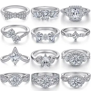 Tonglin 925 स्टर्लिंग चांदी राजकुमारी कट जिक्रोन सगाई की अंगूठी सगाई की अंगूठी महिलाओं के लिए
