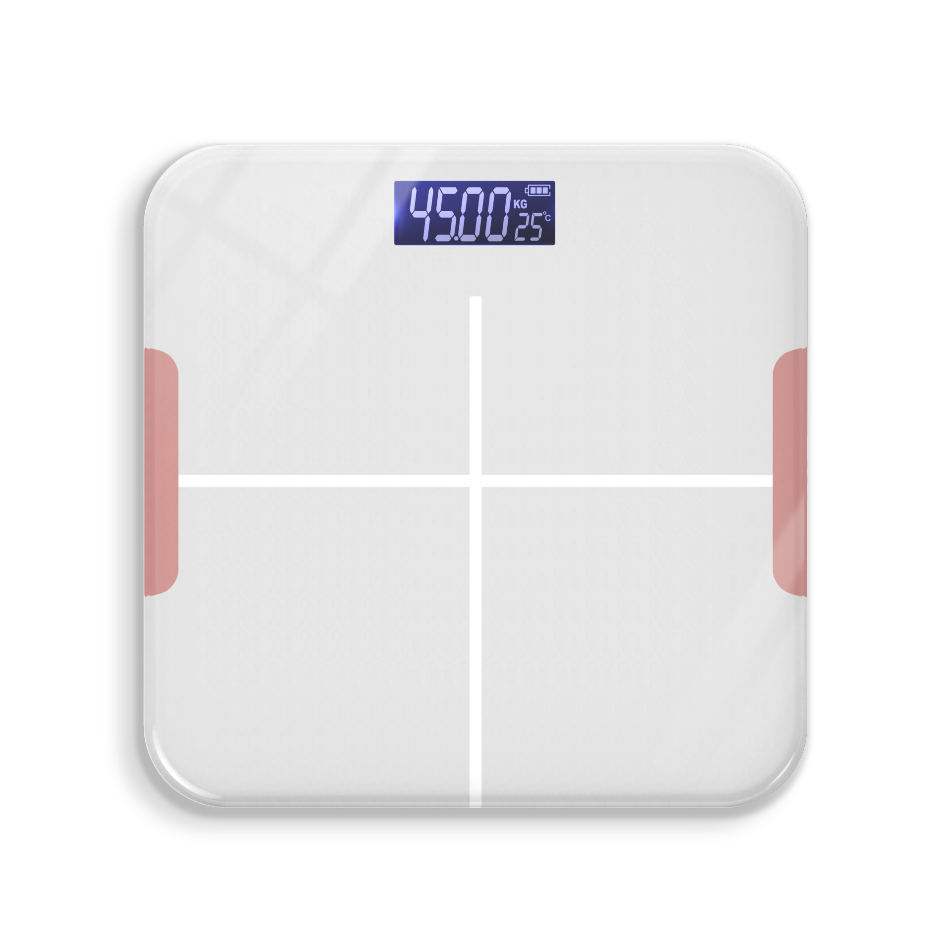 Light luxury cross white body fat scale - battery