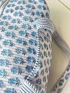 High Quality Lightweight Floral Cotton Quilted Duffel Bag Zipper Large Capacity Hand Block Printed <b>Indian</b> Style for Weekend - Product Image 5