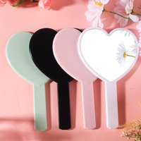 Miroir de Maquillage de Poche Vintage Personnalisé, Mini Miroir Cœur Rose Portable avec Logo