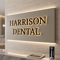Letras Luminosas Plateadas Cortadas con Láser, Letras 3D Personalizadas, Logotipo Comercial Luminoso, Letrero LED de Pared para Tienda
