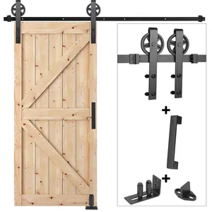 Factory Hot Selling 220 LBS Door Hardware Sliding Double Barn Doors Track Hardware Barn Door Hardware Sliding Set Kits