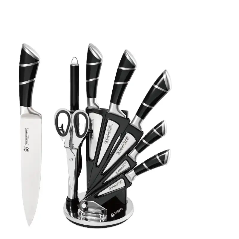 9 Pieces 3Cr13 Stainless Steel Knife Set Chef Professional Japanese Kitchen Knives Sets With Black Pink Red Handle
